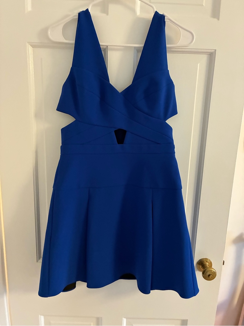 BCBGMaxAzria Royal Blue V-Neck Cutout Skater Dress - NEVER WORN